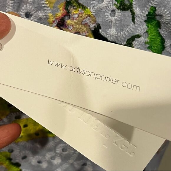 Adyson Parker Floral Embroidered Eyelet Square Neck Button Down Dress - Picture 10 of 15